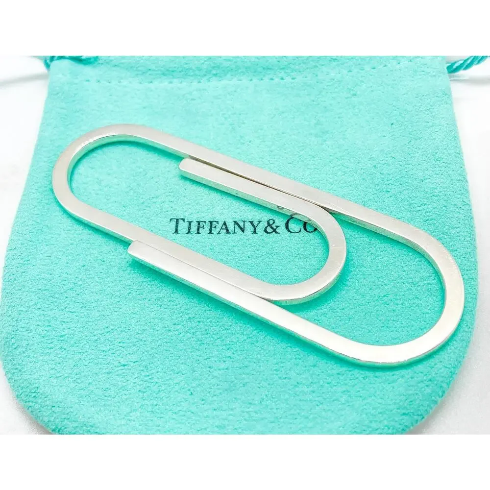 Tiffany & Co. Large Sterling Silver Paperclip Money Clip Holder 3.25